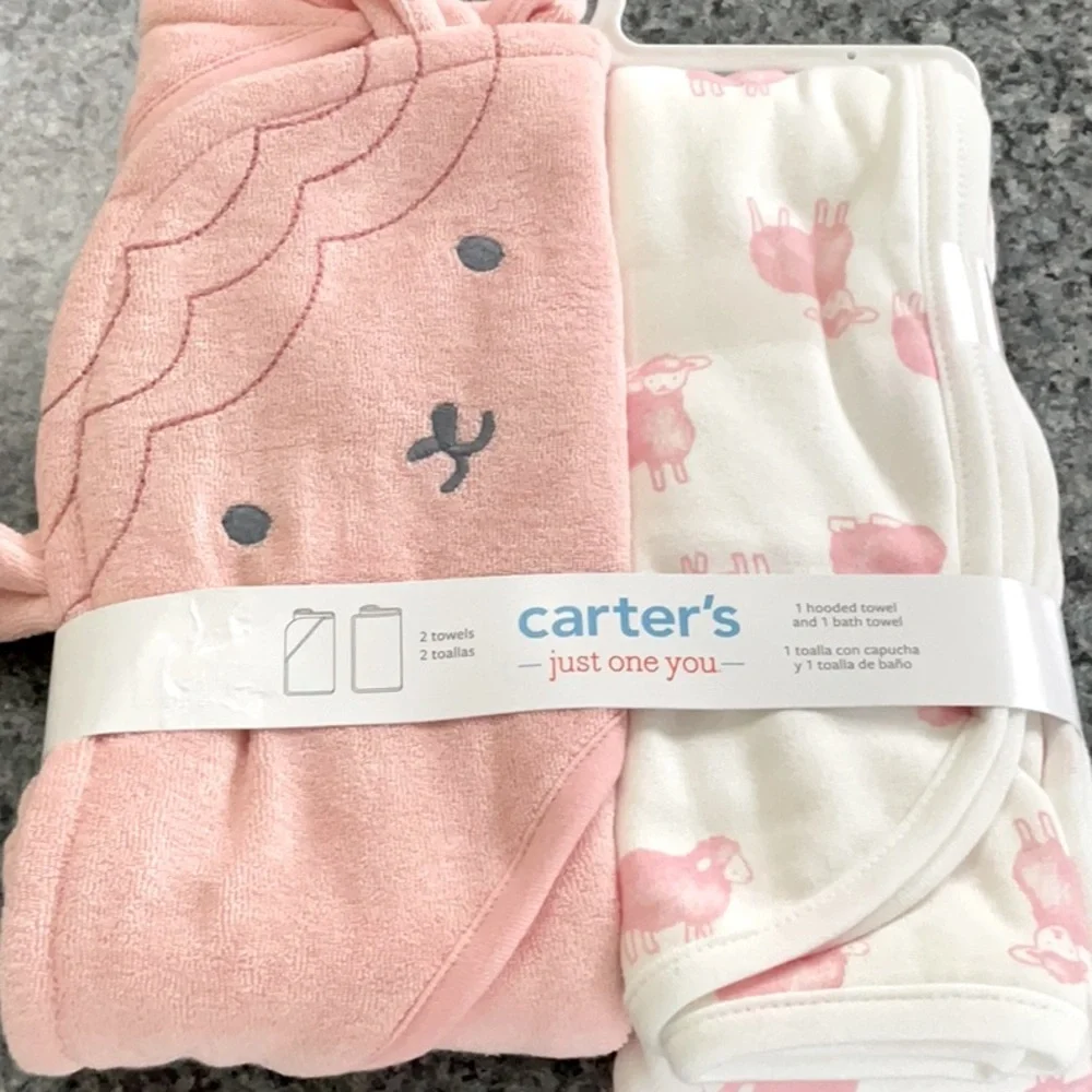 Carter's little lamb pink bath set.